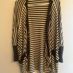 89th & Madison dark grey and off white Striped Cardigan